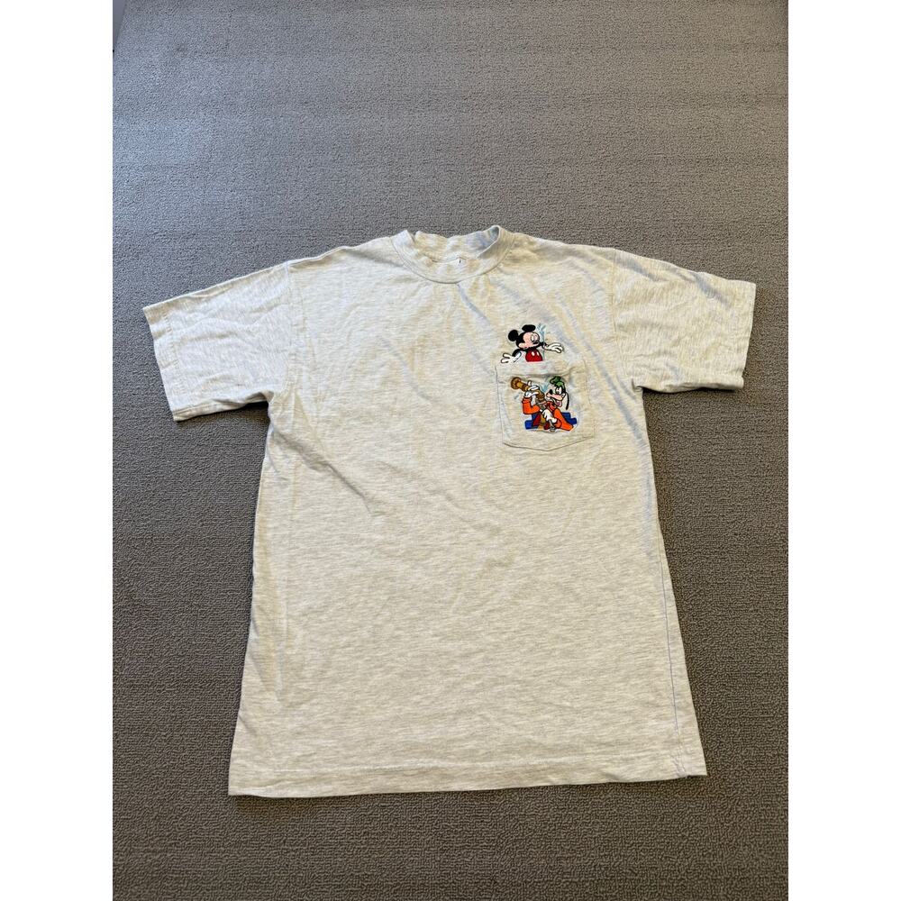 Disney Light Gray Short Sleeve Tee with Mickey & Donald Graphics